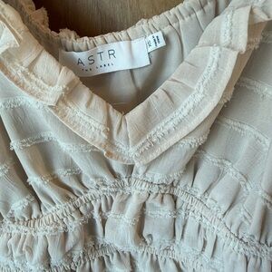 Astr Cream Ruffled Blouse